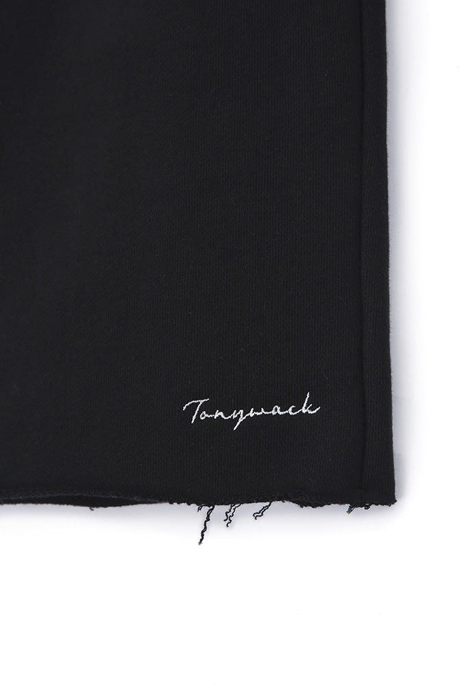 Tonywack - Heavyweight Brushed-Jersey Logo Embroidered Shorts (Black) product image 12 | TRAB K-Fashion Australia