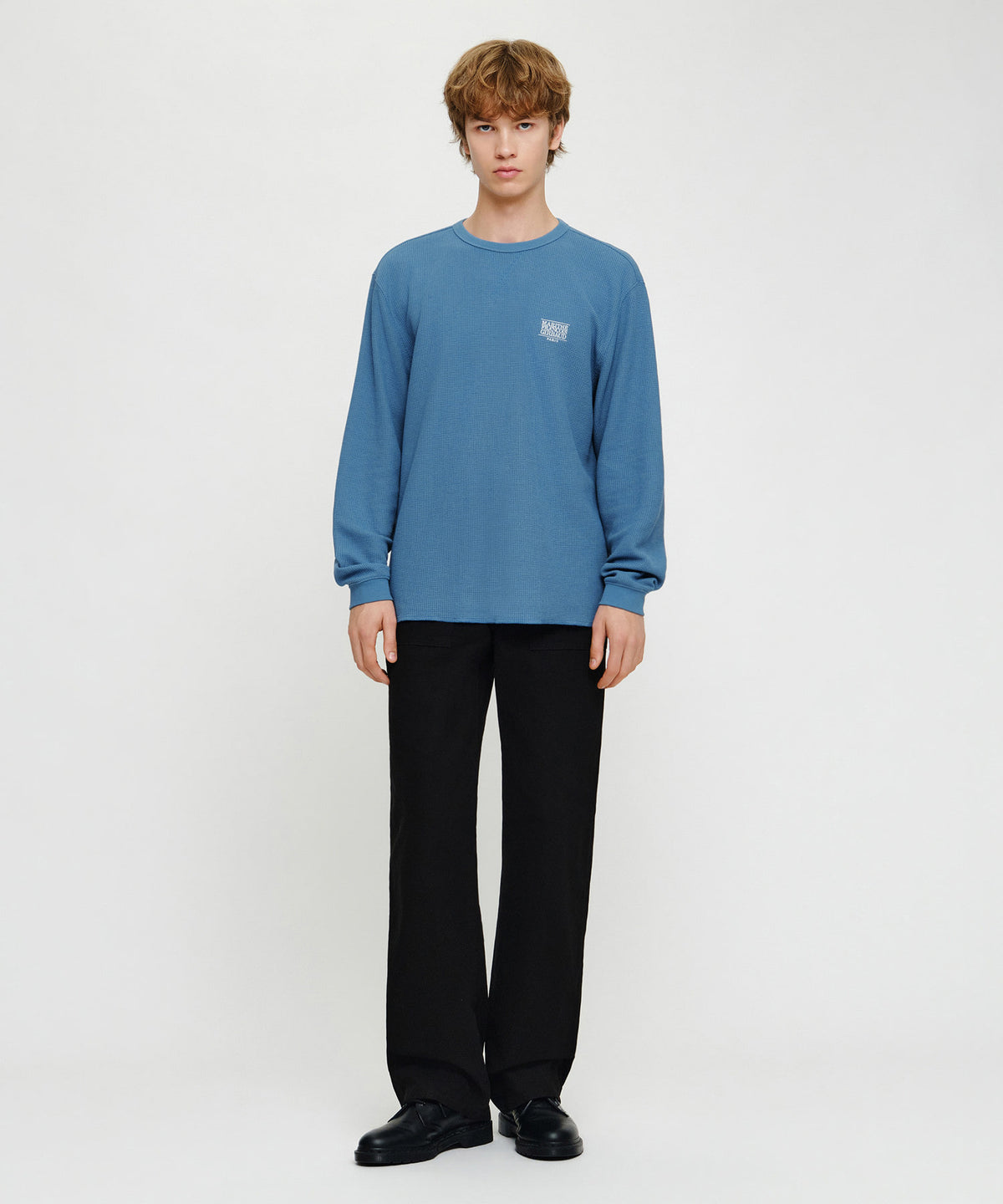 Marithe & Francois Girbaud - Waffle Long Sleeve Tee (Blue) product image 4 | TRAB K-Fashion Australia