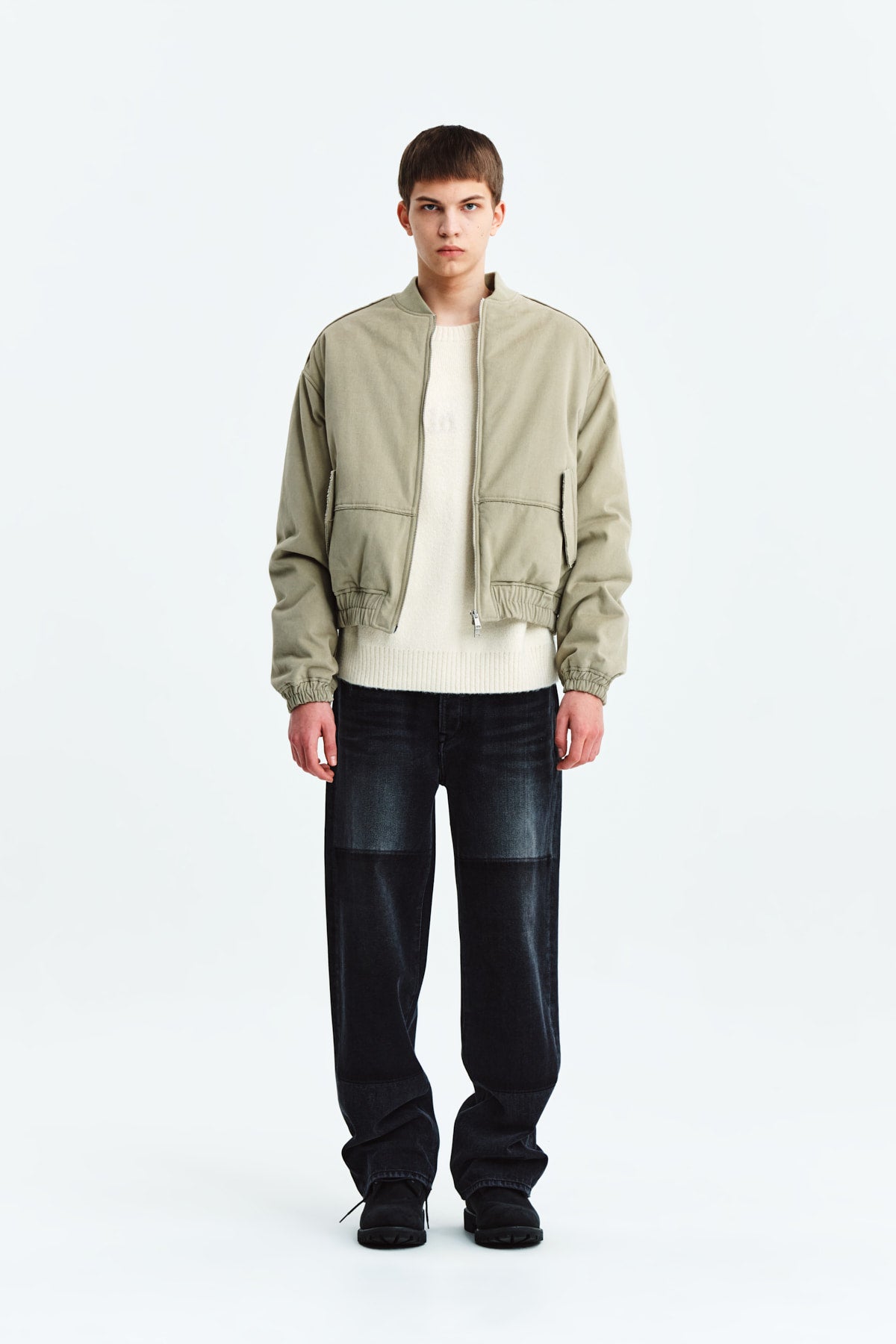 Matin Kim - Reverse Washed Denim Pants (Black) product image 5 | TRAB K-Fashion Australia