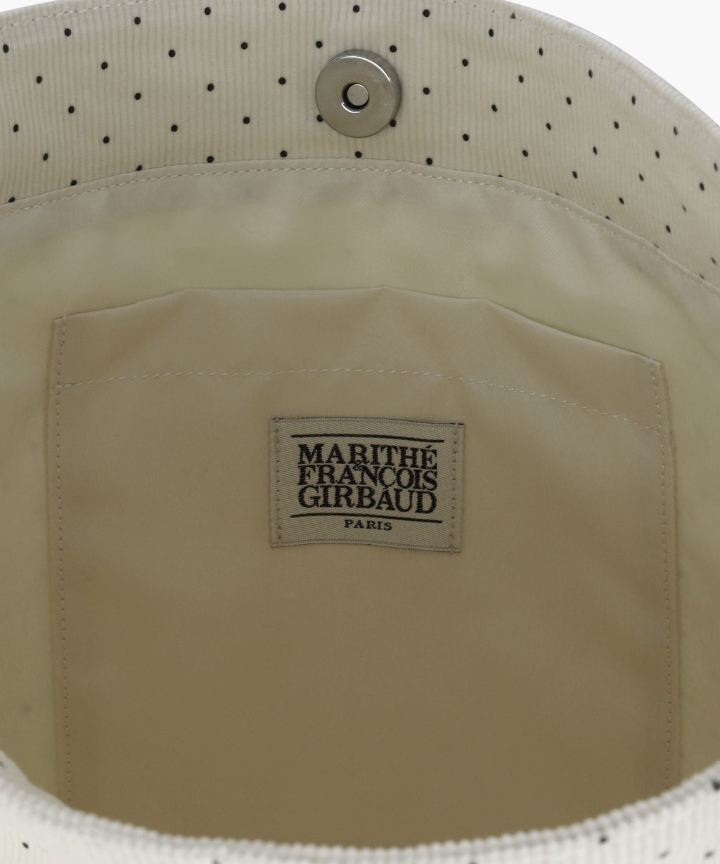 Marithe & Francois Girbaud - Classic Logo Corduroy Bag (Ivory) product image 4 | TRAB K-Fashion Australia
