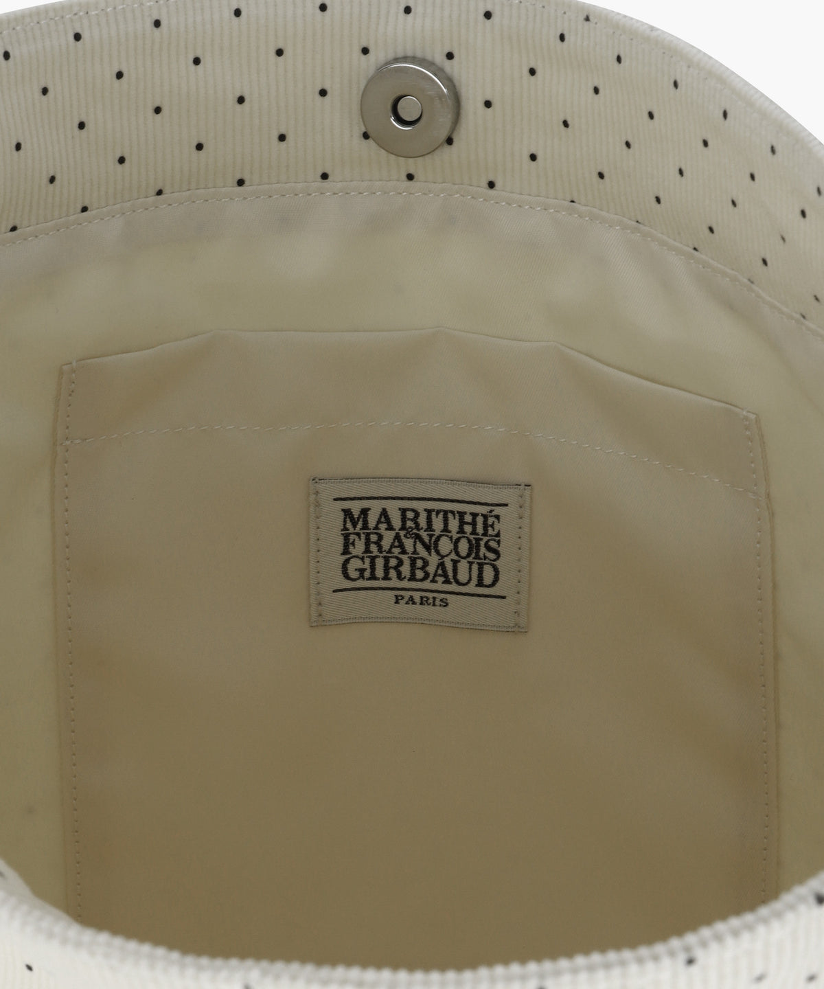 Marithe & Francois Girbaud - Classic Logo Corduroy Bag (Ivory) product image 4 | TRAB K-Fashion Australia