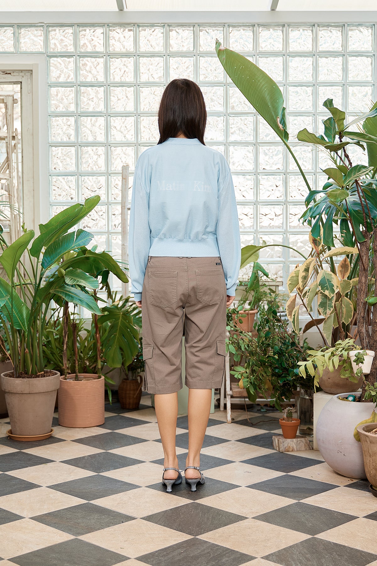 Matin Kim - Semi Slimfit Bermuda Pants (Khaki) product image 9 | TRAB K-Fashion Australia