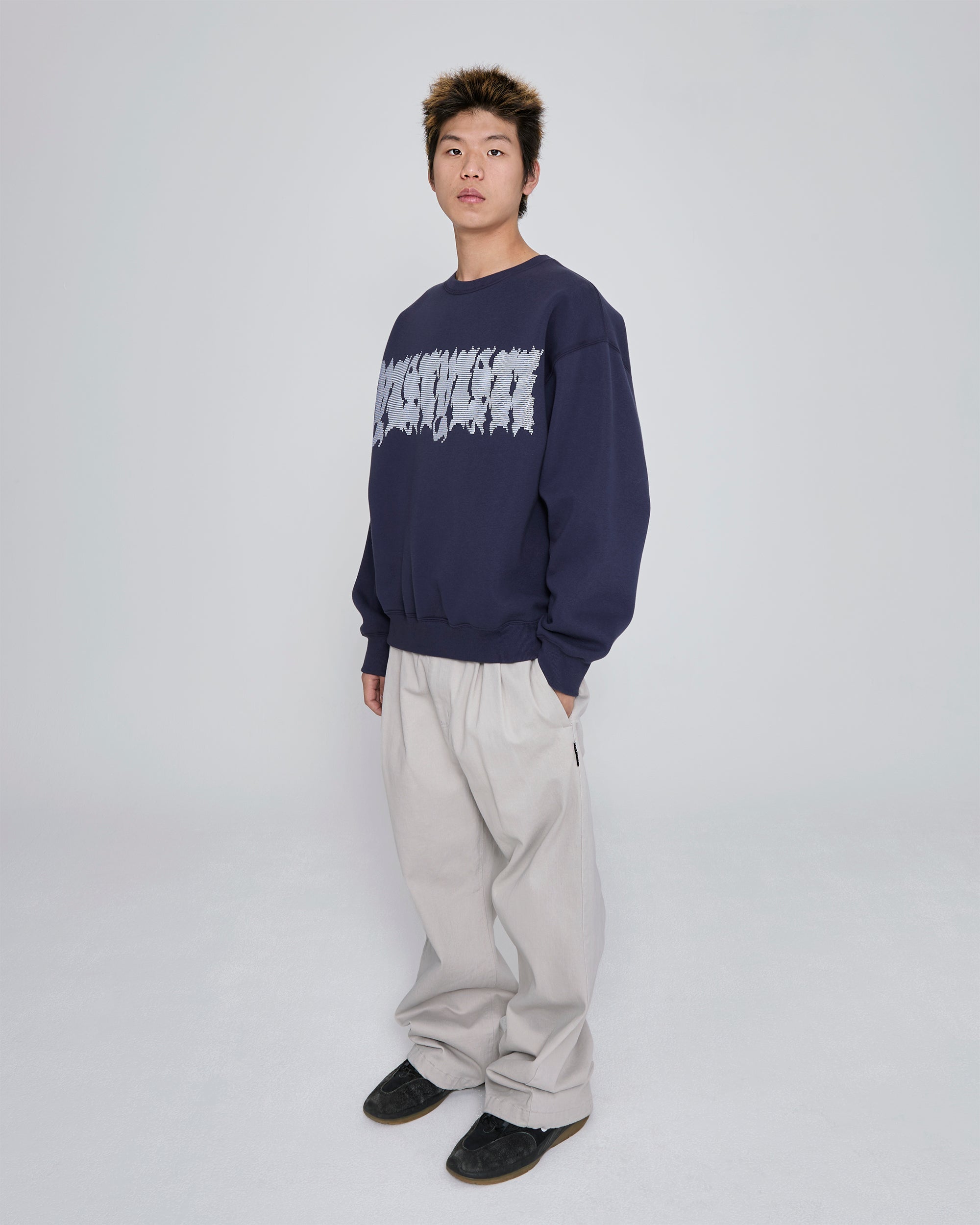 yeseyesee - Y.E.S Typo Sweatshirt (Light Navy) product image 8 | TRAB K-Fashion Australia