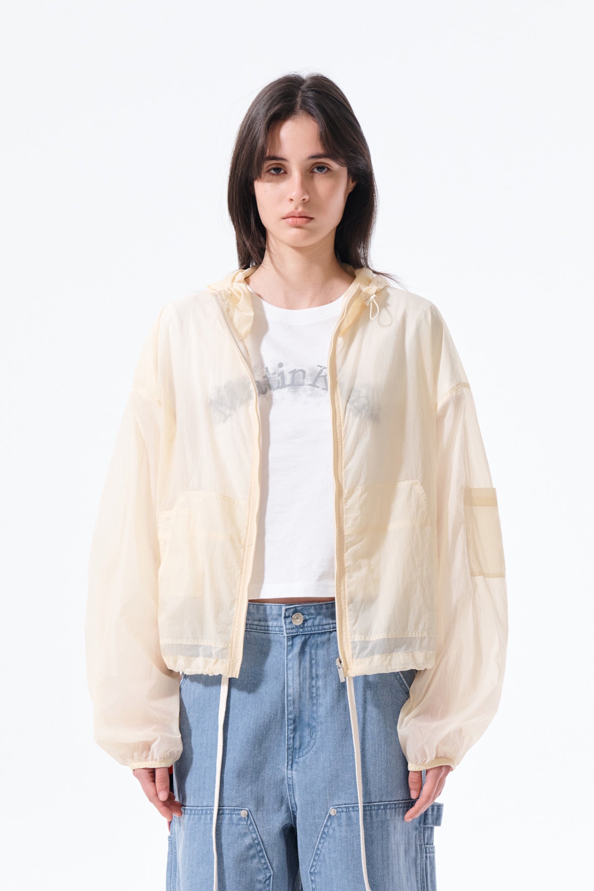 Matin Kim - Back Logo Hoody Windbreaker (Cream) product image 12 | TRAB K-Fashion Australia