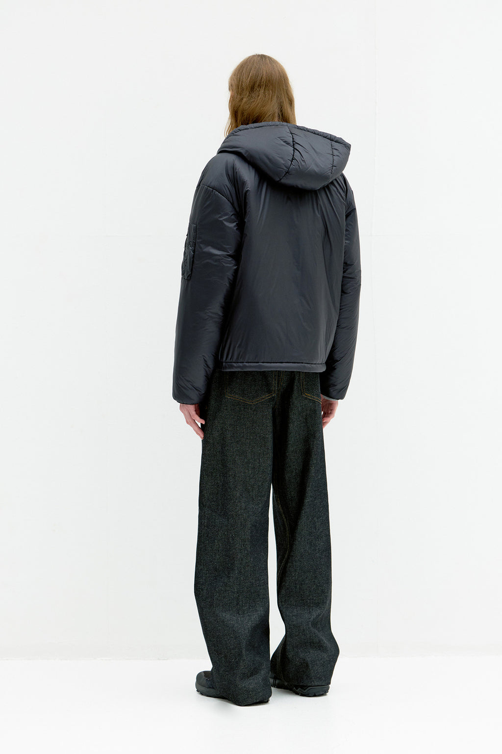 Coor - Light Weight Shell Padded Hoodie Jumper (Black) product image 4 | TRAB K-Fashion Australia