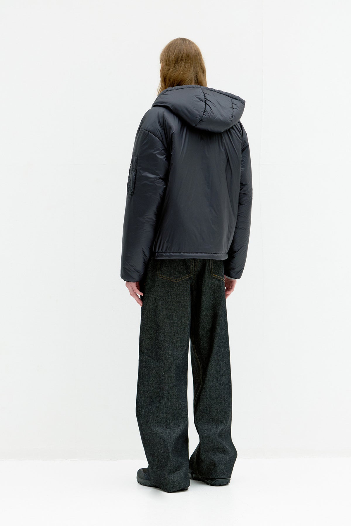 Coor - Light Weight Shell Padded Hoodie Jumper (Black) product image 4 | TRAB K-Fashion Australia
