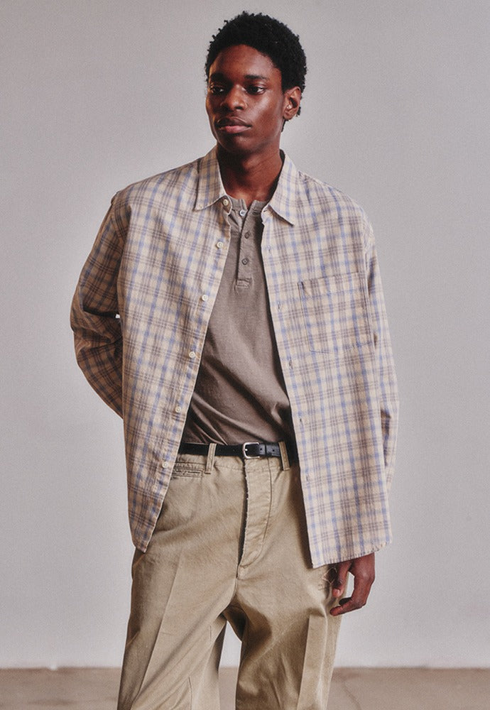 Art if acts - French Check Shirt (Cliff/Blue) product image 1 | TRAB K-Fashion Australia