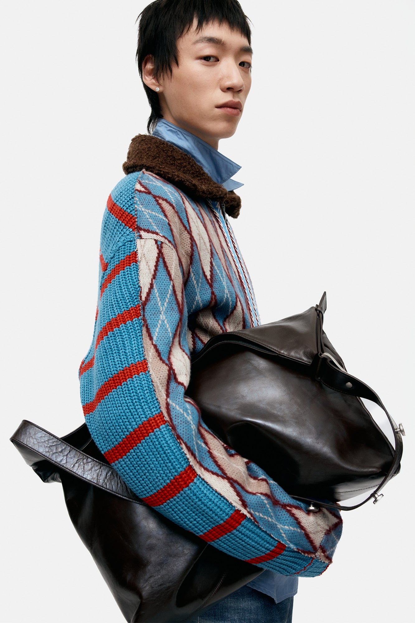 Andersson Bell - Argyle & Stripe Half Zip-Up Cardigan (Multi) product image 5 | TRAB K-Fashion Australia