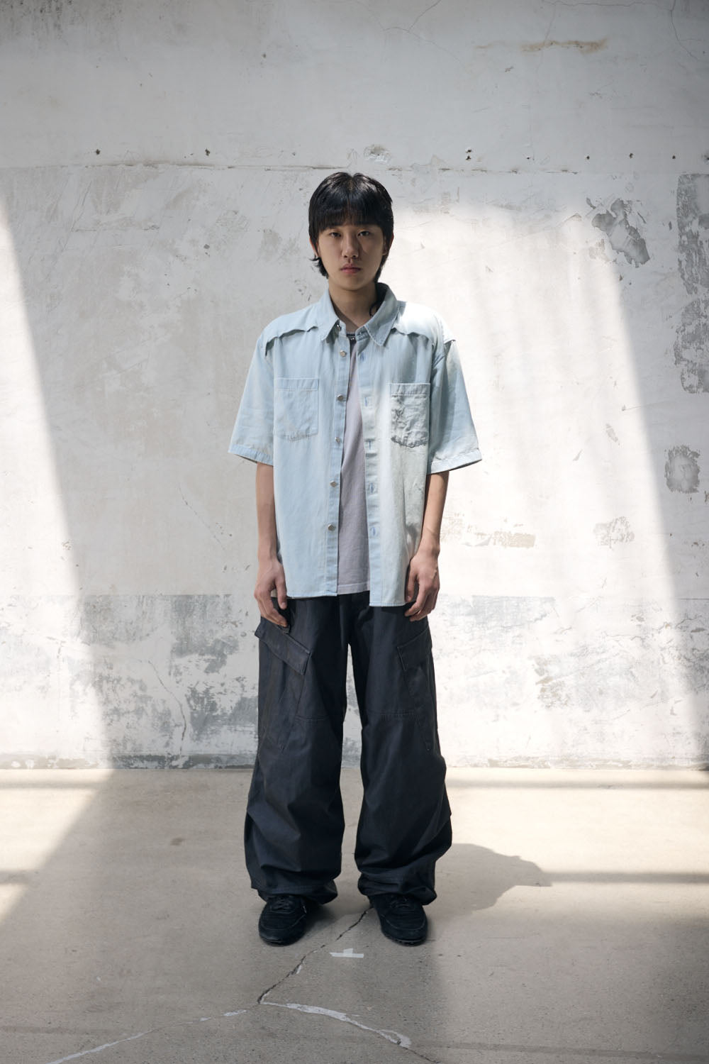 Hatchingroom - Vented Shirt Denim Washed (Blue) product image 6 | TRAB K-Fashion Australia