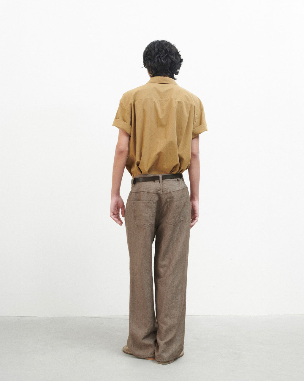 Brownyard - Boiled Wool Twill Pants (Brown) product image 2 | TRAB K-Fashion Australia