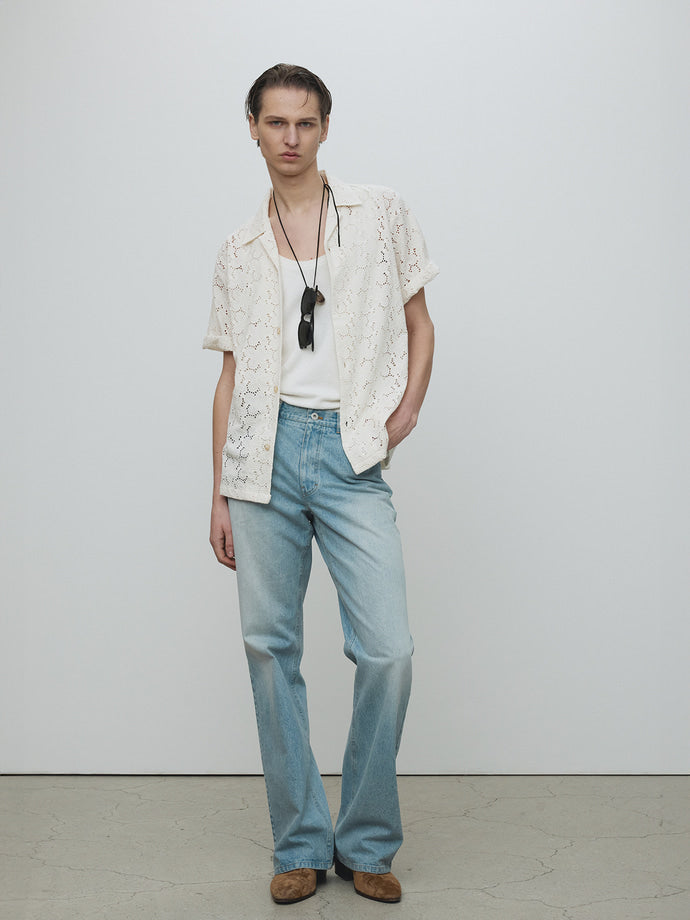 Tonywack - Crocheted Cotton Lace Shirt (Ivory) product image 2 | TRAB K-Fashion Australia