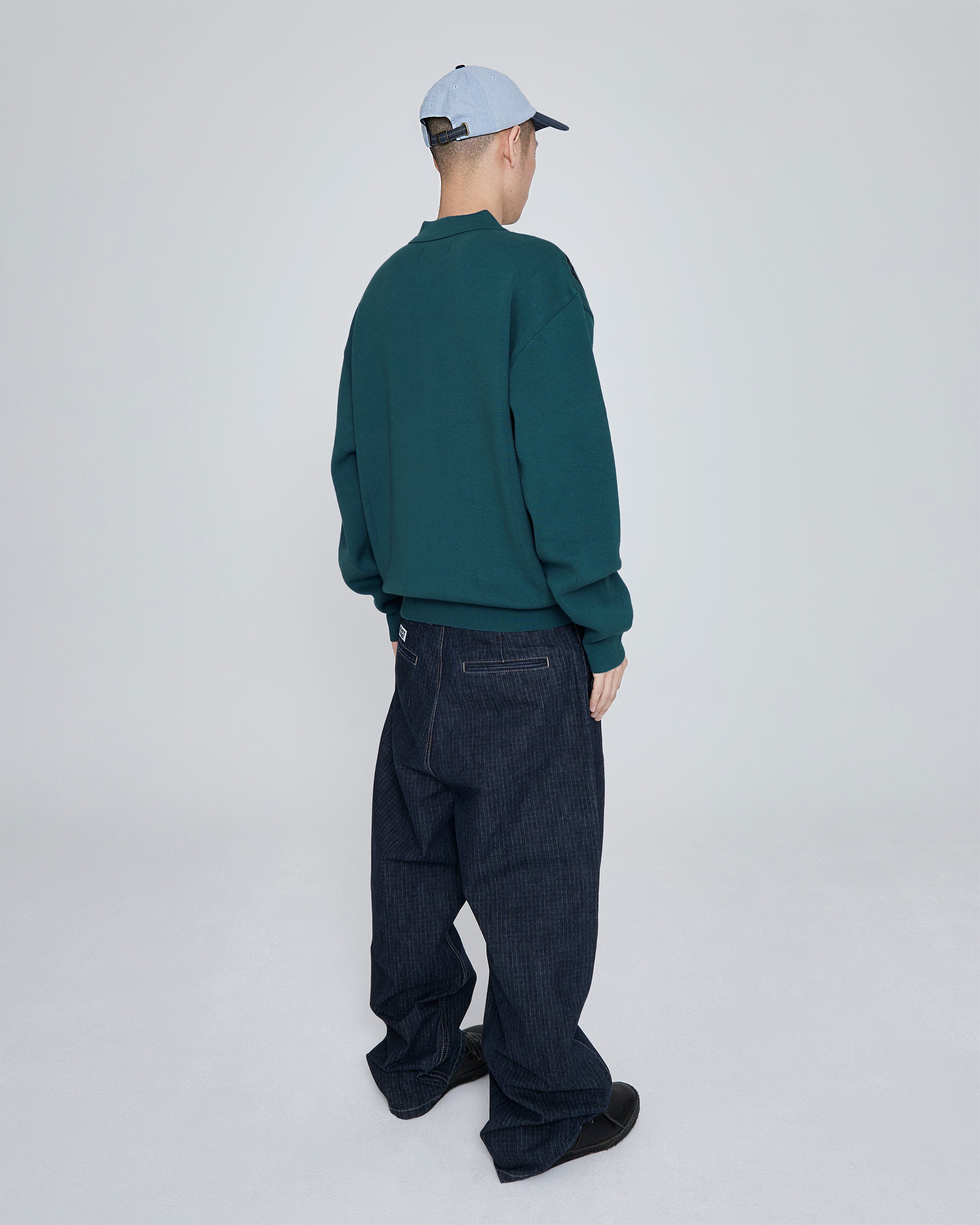 yeseyesee - Knit Zip Up Polo Cardigan (Teal) product image 9 | TRAB K-Fashion Australia