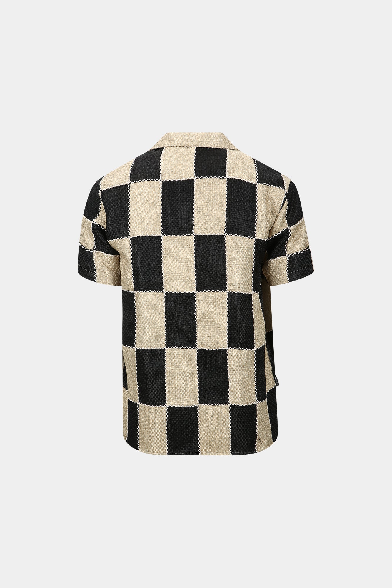 Andersson Bell - Patchwork Open Collar Shirts (Black/Beige) product image 13 | TRAB K-Fashion Australia