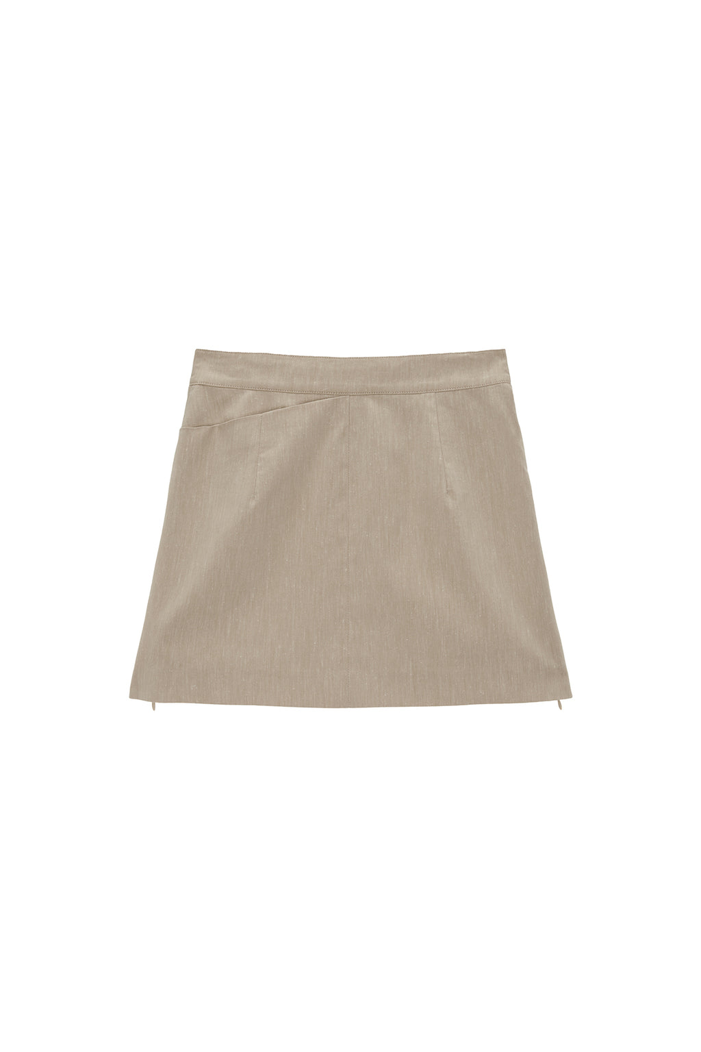 Matin Kim - Zipper Point Linen Mini Skirt (Beige) product image 2 | TRAB K-Fashion Australia