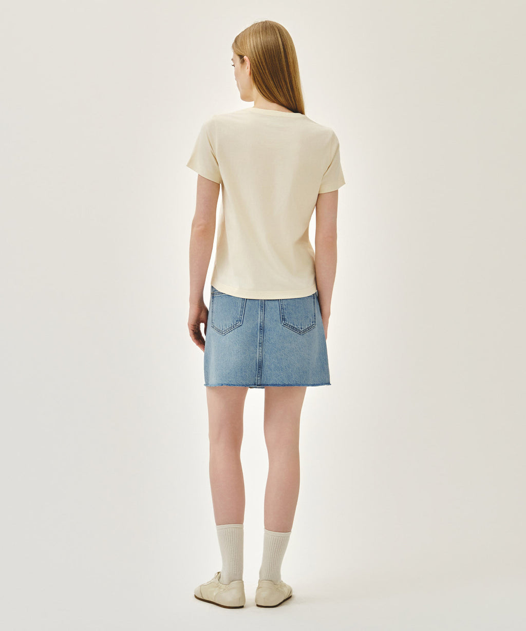 Marithe & Francois Girbaud - Raw Edge Denim Mini Skirt (Light Blue) product image 5 | TRAB K-Fashion Australia