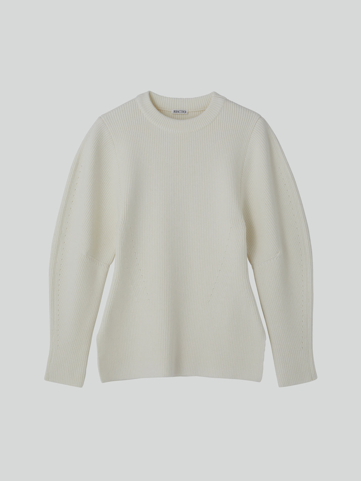 Recto - Volume Sleeve Structured Knit Top (Ivory) product image 10 | TRAB K-Fashion Australia