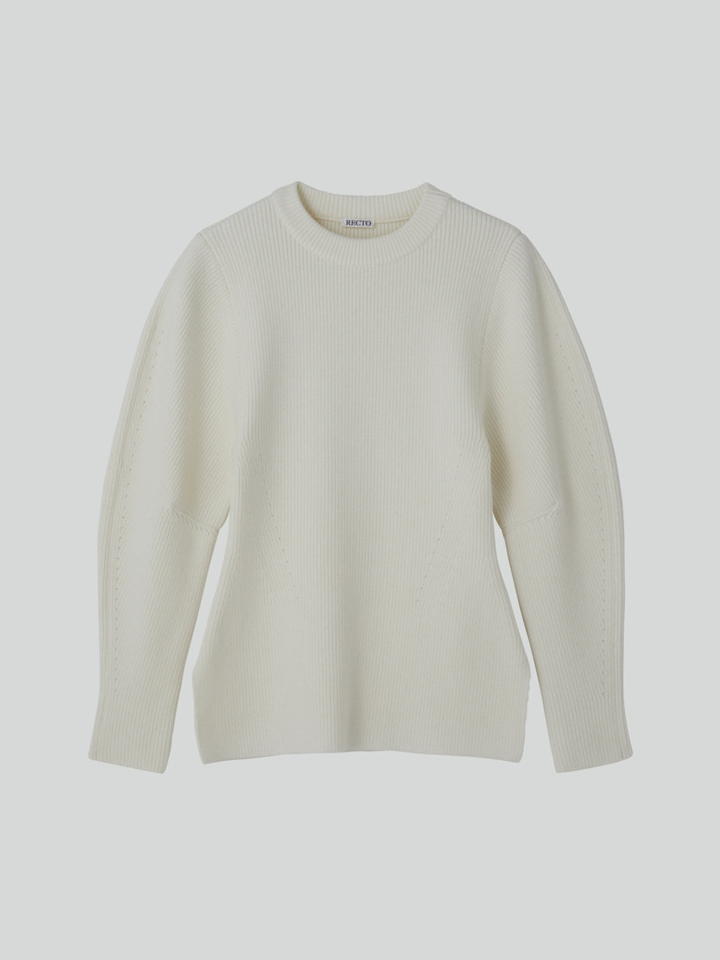 Recto - Volume Sleeve Structured Knit Top (Ivory) product image 10 | TRAB K-Fashion Australia