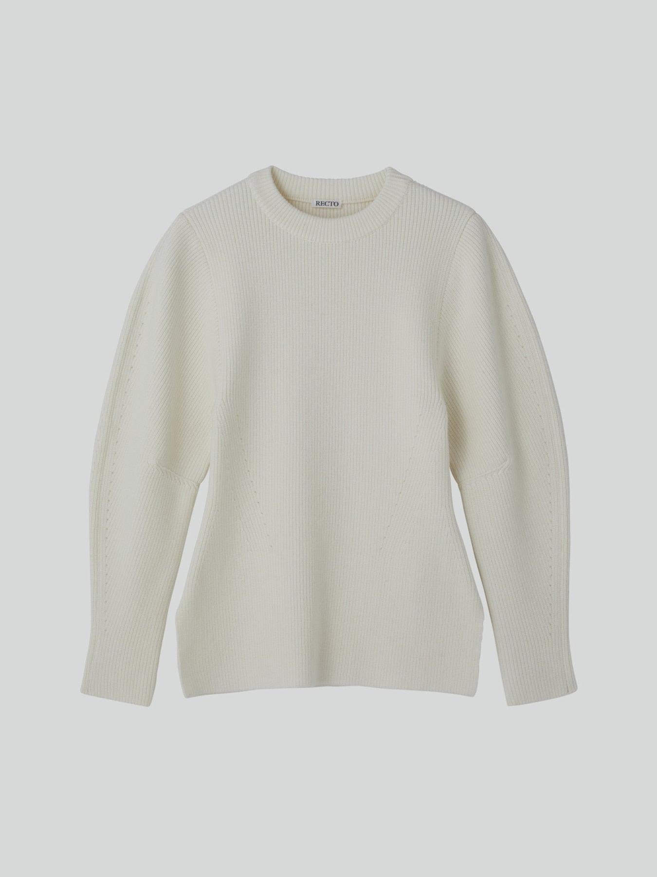 Recto - Volume Sleeve Structured Knit Top (Ivory) product image 10 | TRAB K-Fashion Australia