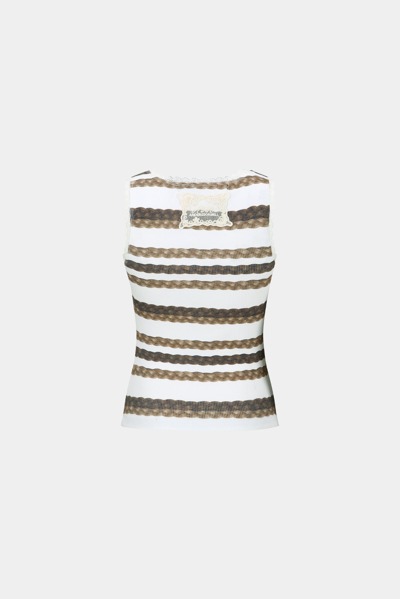 Andersson Bell - Hair Braid Stripe Tank Top (White) product image 11 | TRAB K-Fashion Australia