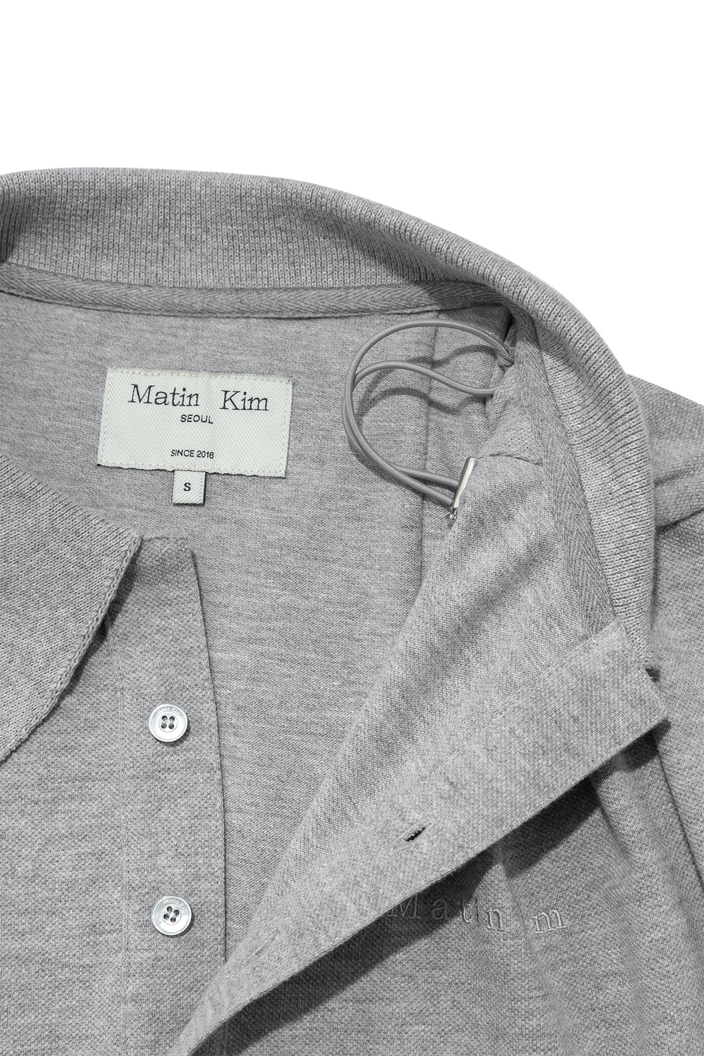 Matin Kim - Two Way String Point Pique Top (Grey) product image 4 | TRAB K-Fashion Australia