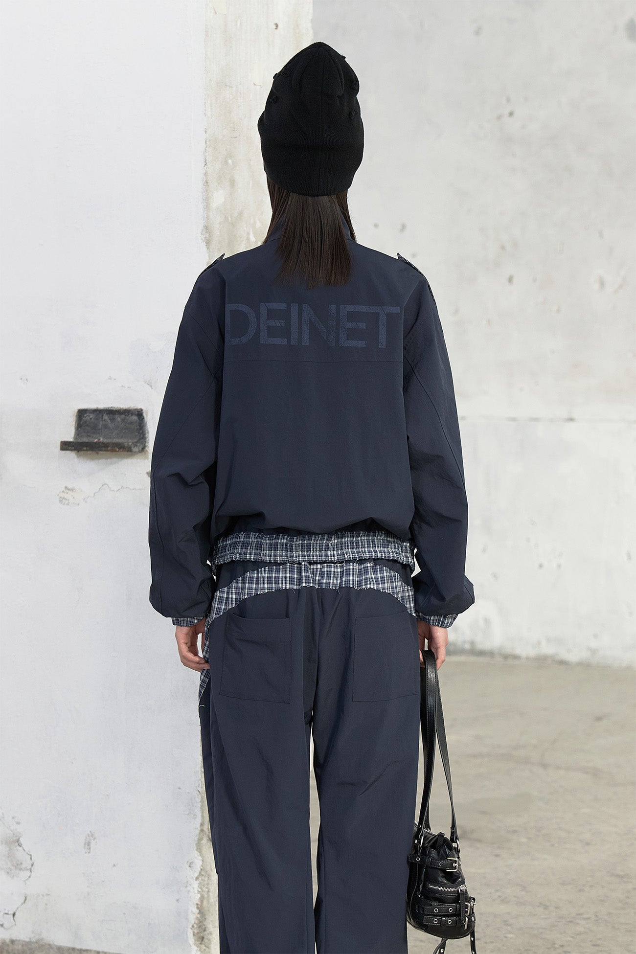 Deinet - Point Check Detail Jacket (Navy) product image 8 | TRAB K-Fashion Australia