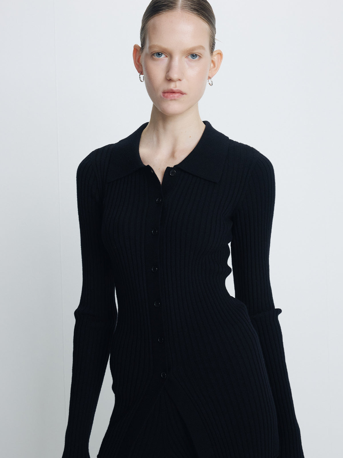 Tonywack - Superfine Merino Wool Rib Cardigan (Black) product image 1 | TRAB K-Fashion Australia
