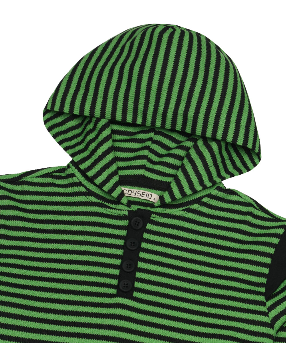 Coyseio - Striped Flared Sleeve Hoodie (Green) product image 15 | TRAB K-Fashion Australia
