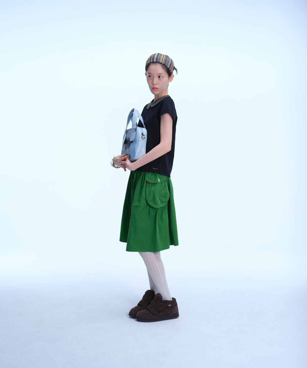Coyseio - Big Pocket Shirring Skirt Jolly (Green) product image 3 | TRAB K-Fashion Australia