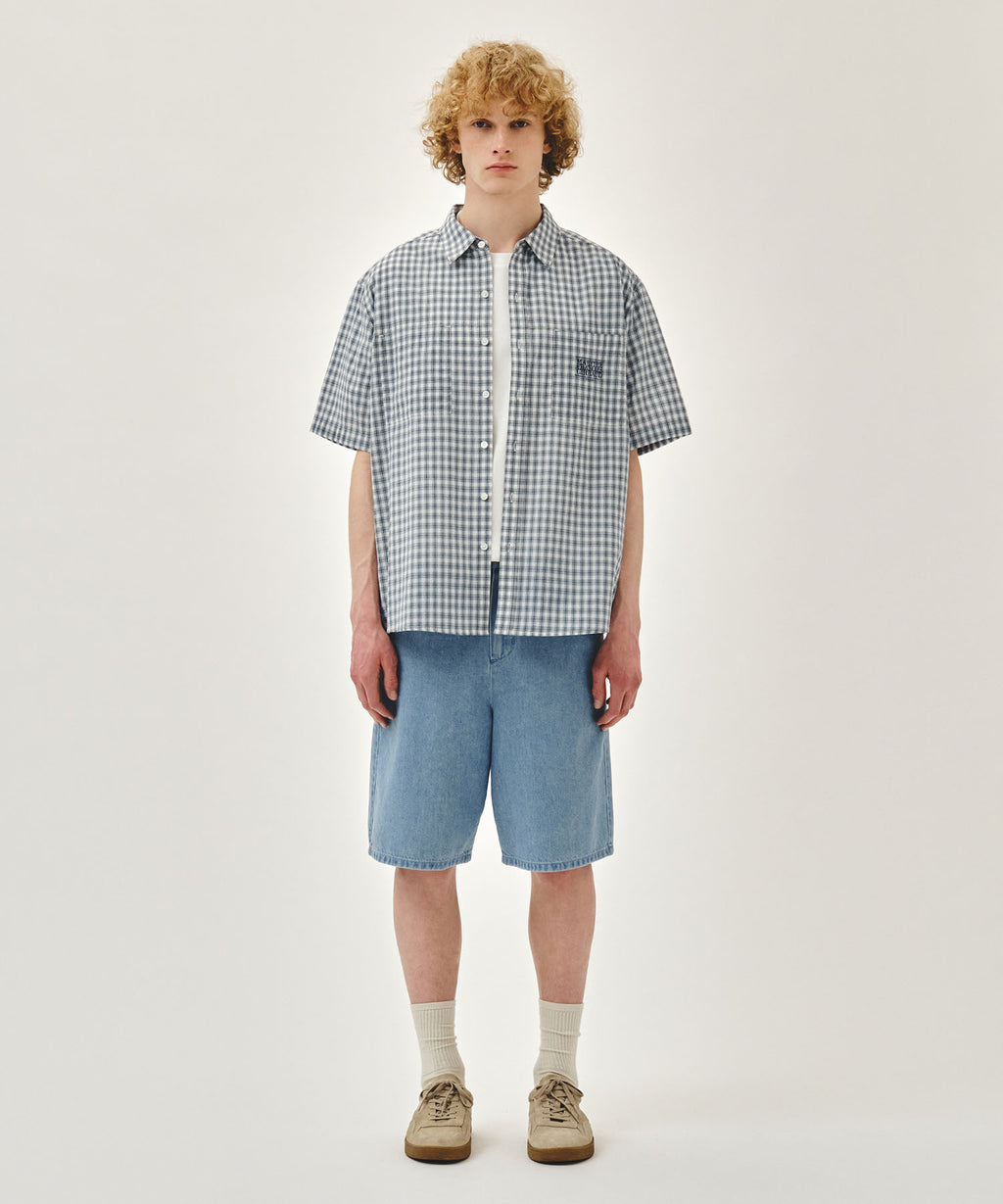 Marithe & Francois Girbaud - Check Half Sleeve Shirt (Ivory) product image 5 | TRAB K-Fashion Australia