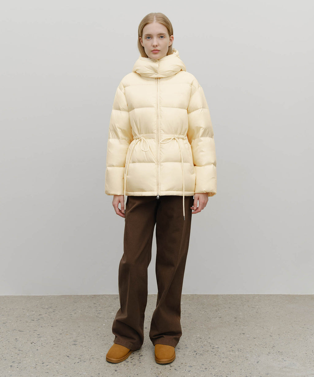 Marithe & Francois Girbaud - Waist String Mid Down Jacket (Light Beige) product image 5 | TRAB K-Fashion Australia