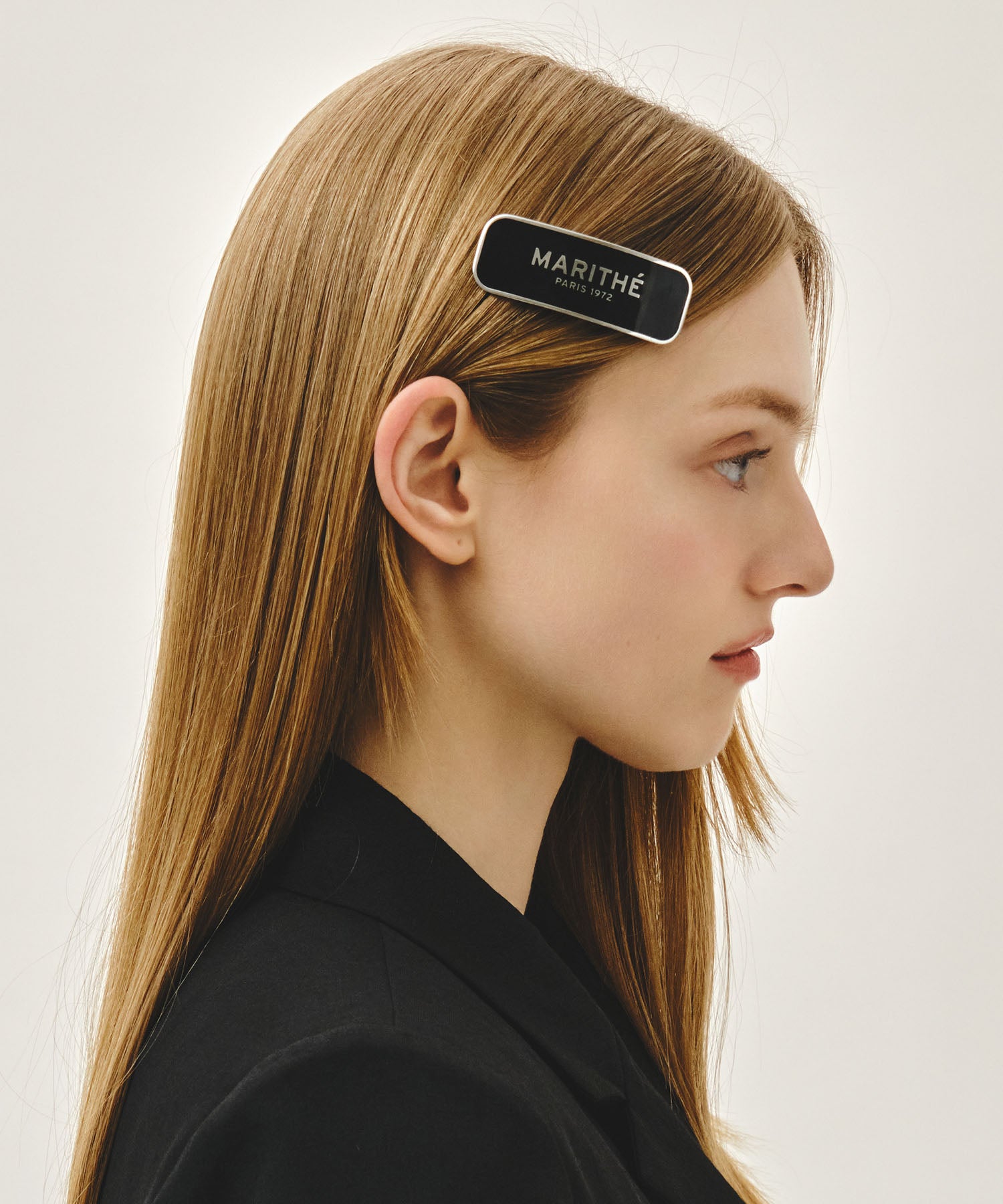 Marithe & Francois Girbaud - Regular Logo Enamel Hair Pin (Black) product image 5 | TRAB K-Fashion Australia