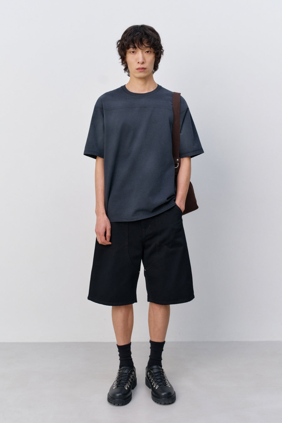 Insilence - Double Knee Shorts (Washed Black) product image 1 | TRAB K-Fashion Australia