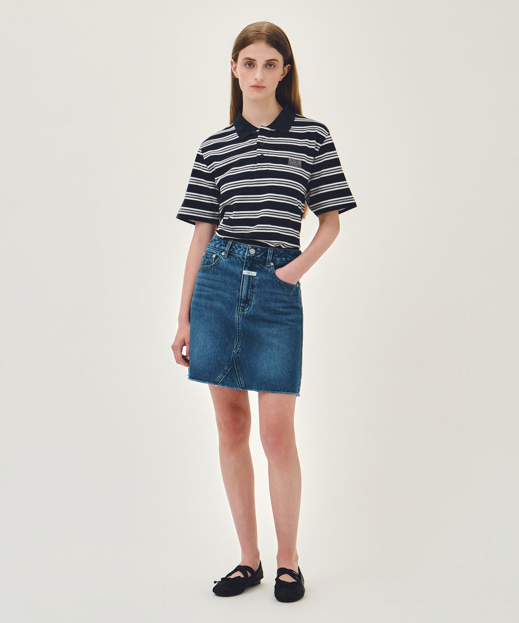 Marithe & Francois Girbaud - Small Classic Logo Pk Collar Tee (Dark Navy) product image 5 | TRAB K-Fashion Australia