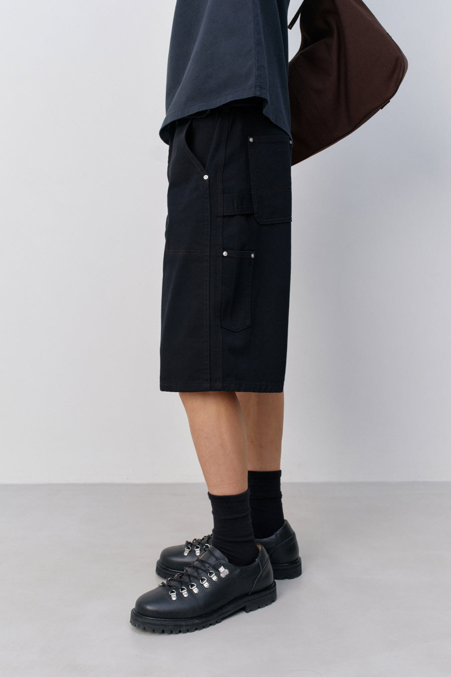 Insilence - Double Knee Shorts (Washed Black) product image 4 | TRAB K-Fashion Australia