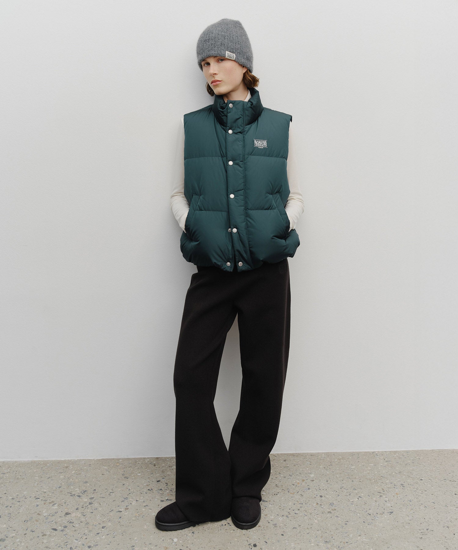 Marithe & Francois Girbaud - Classic Logo Down Vest (Dark Teal) product image 5 | TRAB K-Fashion Australia