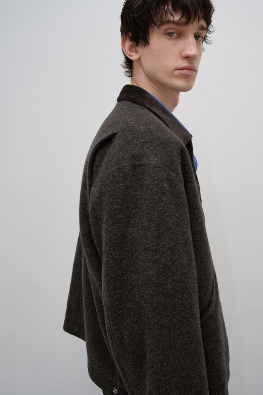 Insilence - Velvet Trimmed Wool Jacket (Brown) product image 5 | TRAB K-Fashion Australia
