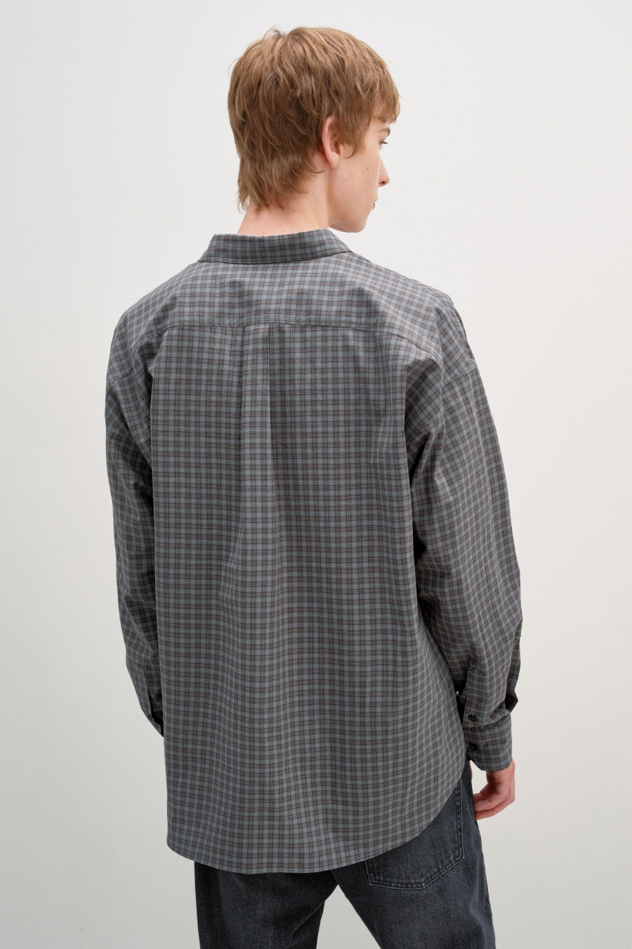 Insilence - Oversized Check Shirt (Mint Brown) product image 2 | TRAB K-Fashion Australia