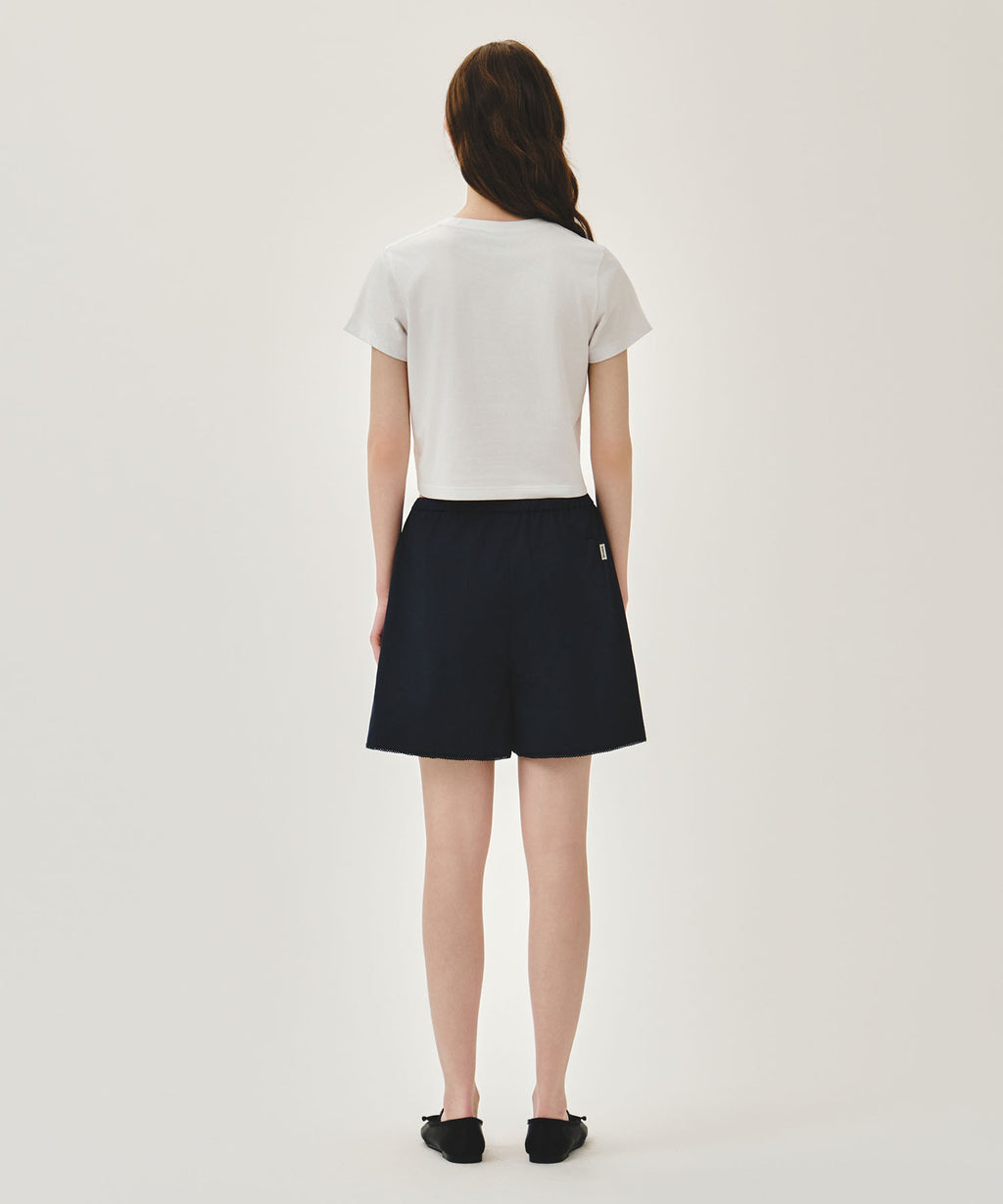 Marithe & Francois Girbaud - Lace Hem Shorts (Dark Navy) product image 5 | TRAB K-Fashion Australia