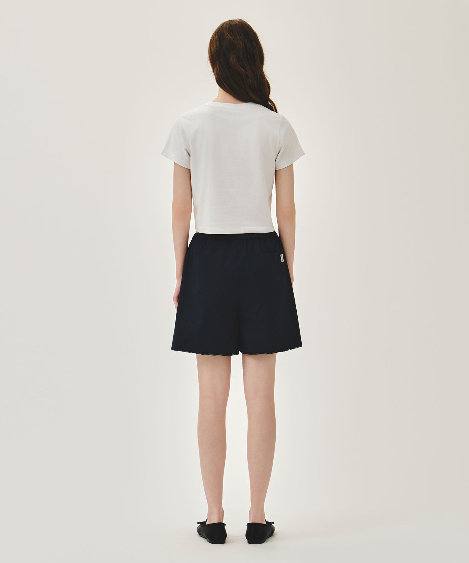 Marithe & Francois Girbaud - Lace Hem Shorts (Dark Navy) product image 5 | TRAB K-Fashion Australia