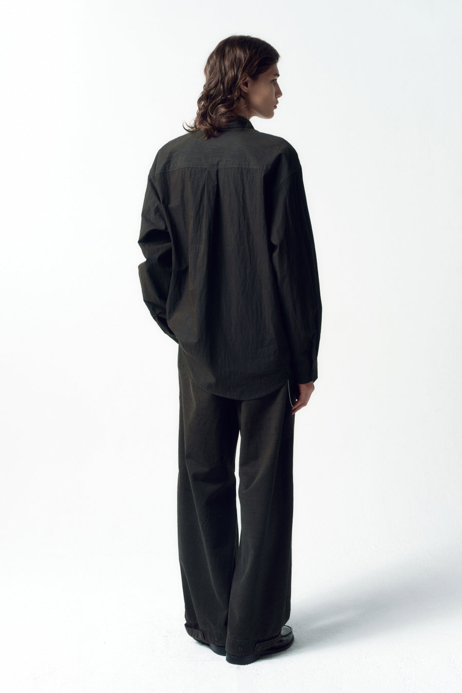 Insilence - Slub Twill Volume Pants (Charcoal) product image 3 | TRAB K-Fashion Australia