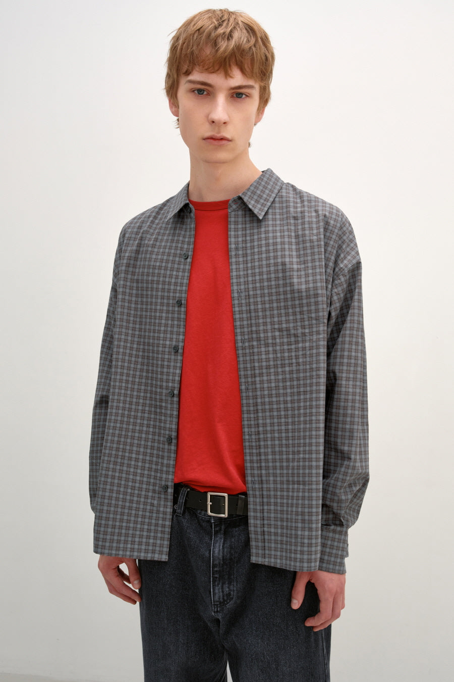 Insilence - Oversized Check Shirt (Mint Brown) product image 1 | TRAB K-Fashion Australia
