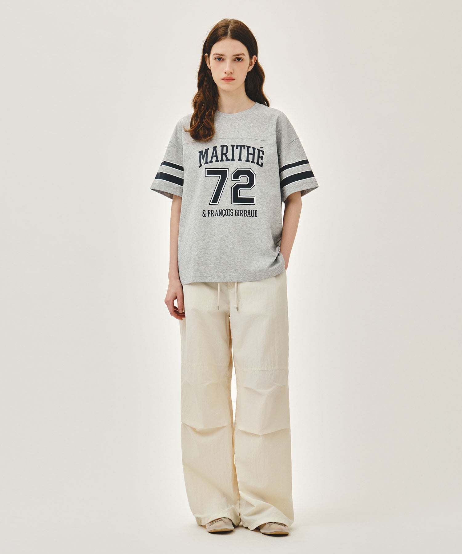 Marithe & Francois Girbaud - Aerocool Football Oversized Tee (Heather Gray) product image 5 | TRAB K-Fashion Australia