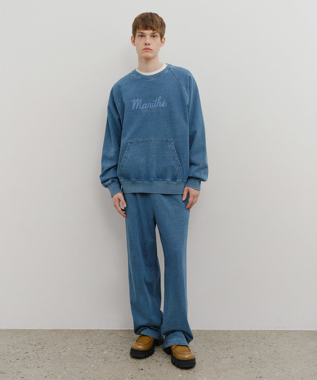 Marithe & Francois Girbaud - Garment Dyed Oversized Sweatshirt (Blue) product image 5 | TRAB K-Fashion Australia