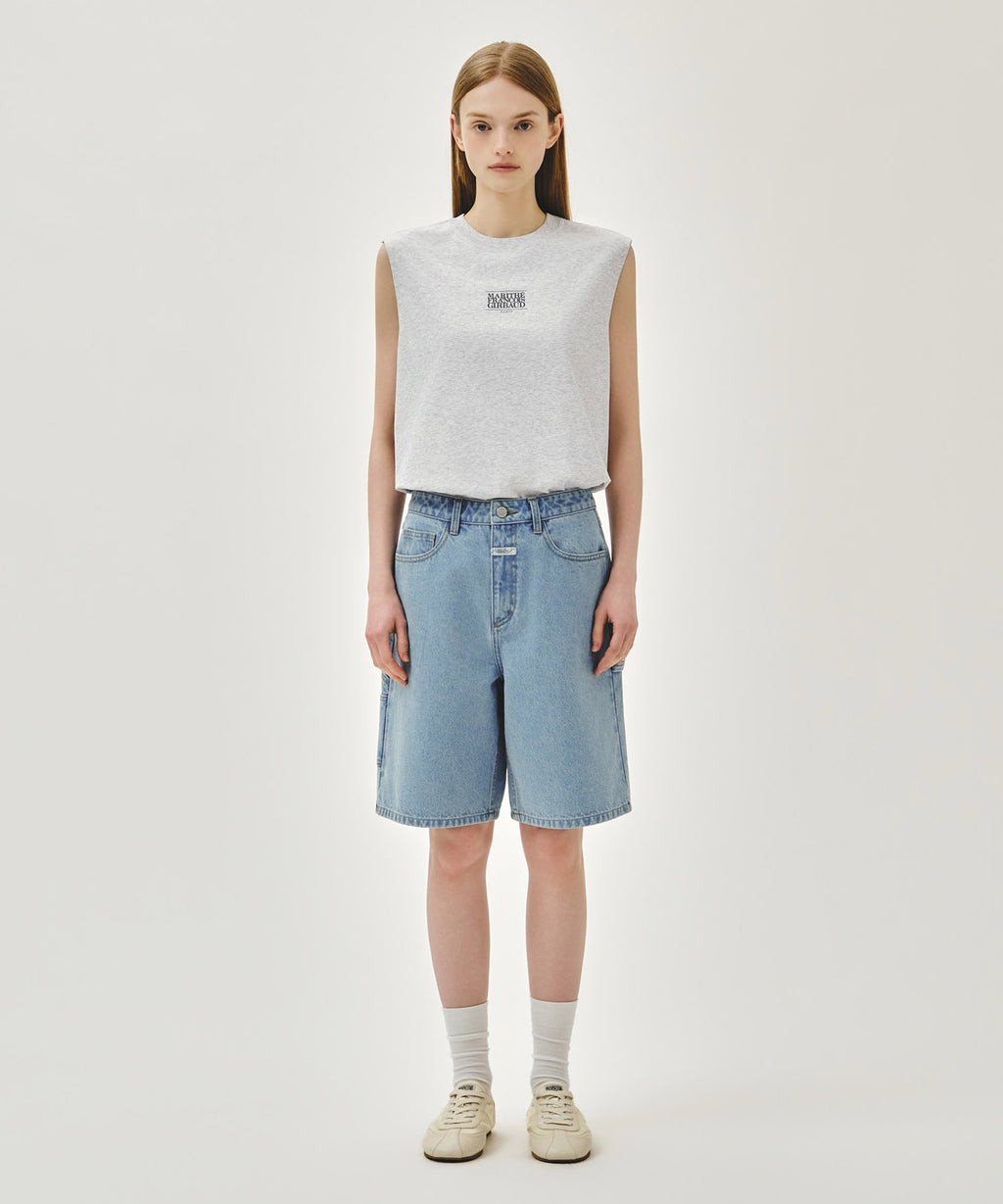 Marithe & Francois Girbaud - Sorona Cool Small Classic Logo Sleeveless (Light Heather Gray) product image 5 | TRAB K-Fashion Australia