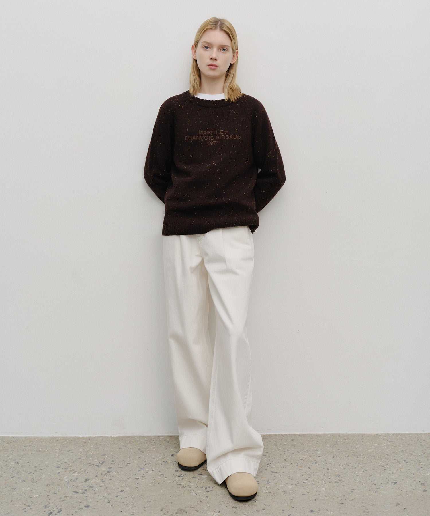 Marithe & Francois Girbaud - Lettering Logo Knit Pullover (Brown) product image 5 | TRAB K-Fashion Australia