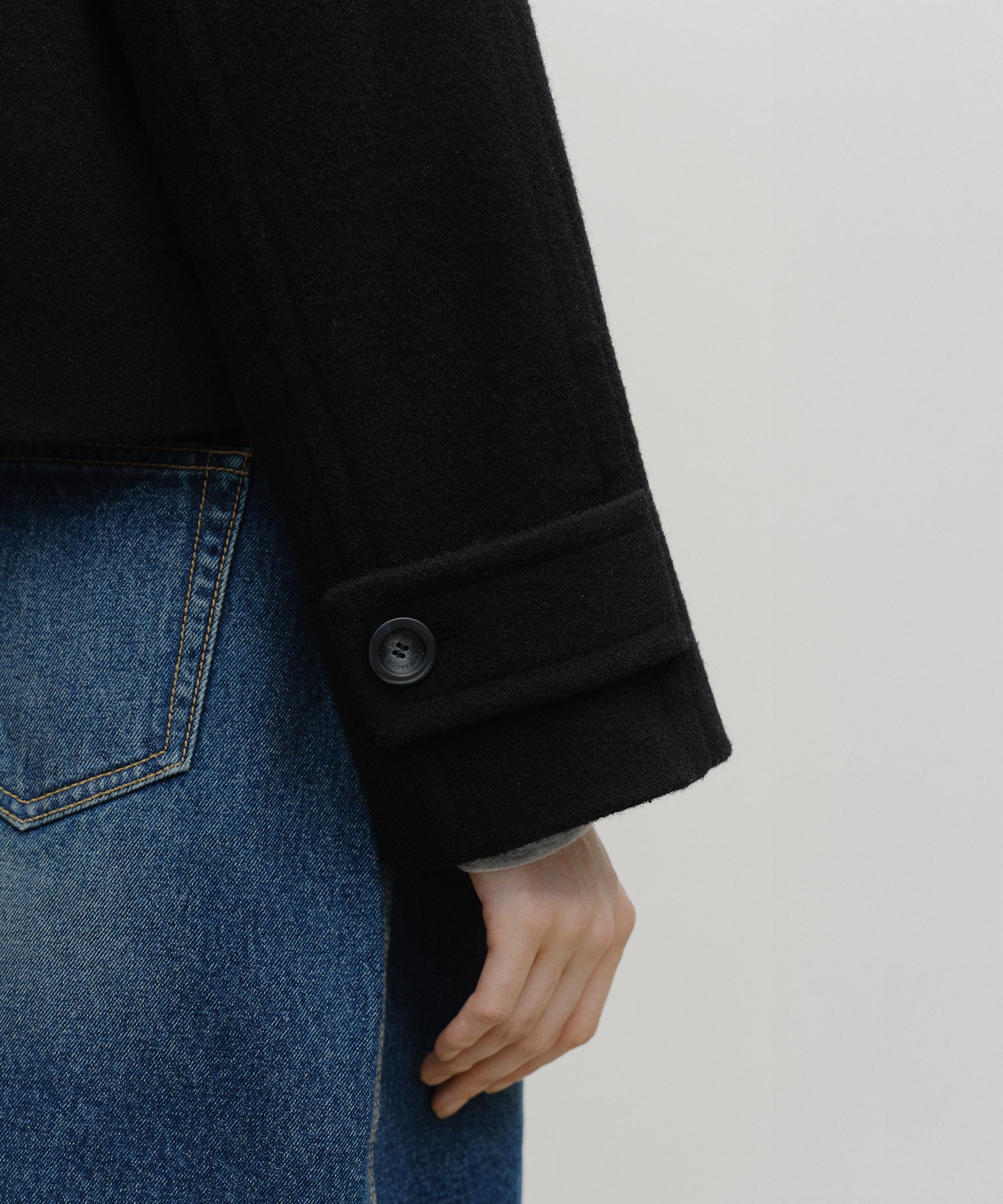 Marithe & Francois Girbaud - Oversized Crop Coat (Black) product image 5 | TRAB K-Fashion Australia