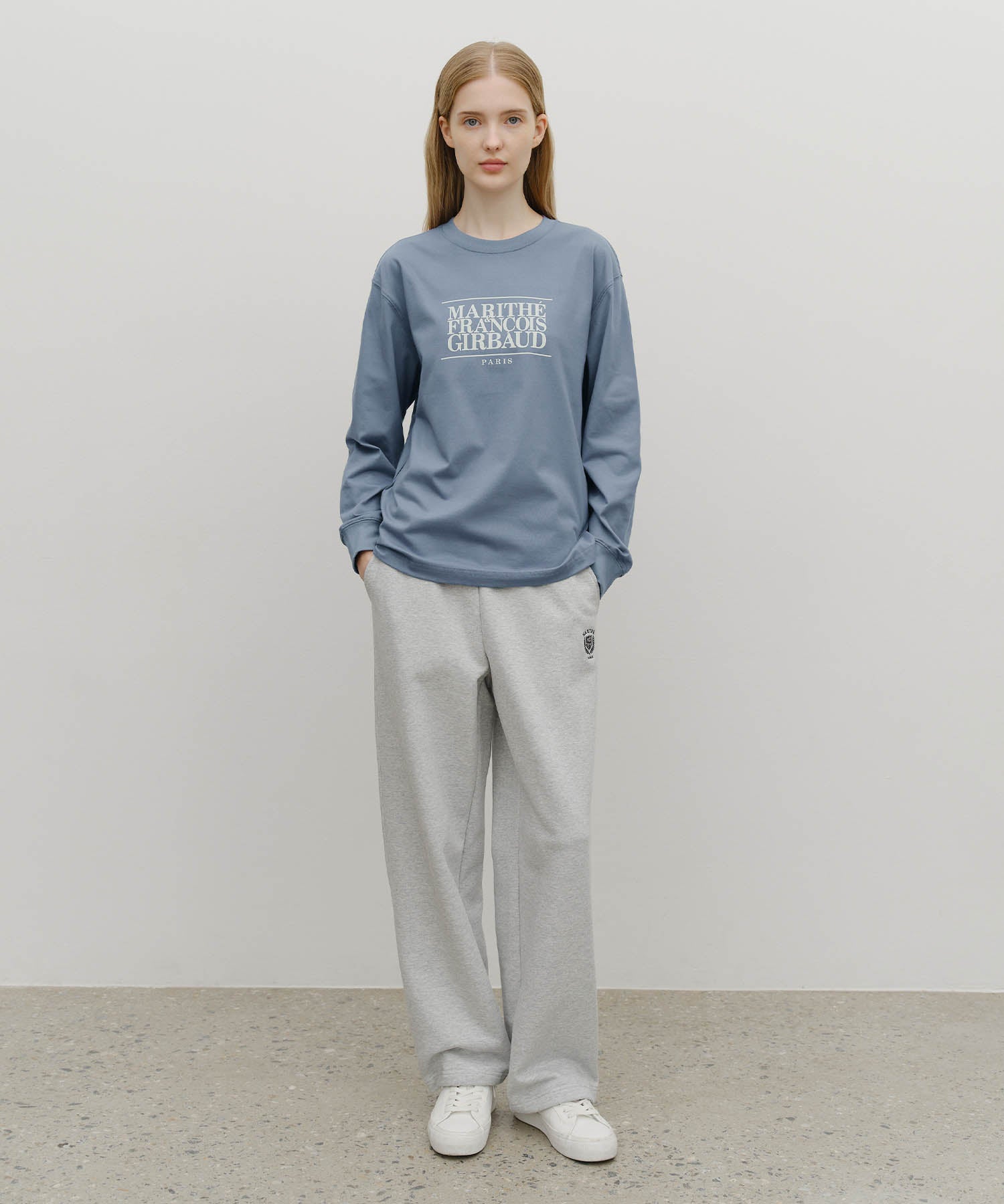 Marithe & Francois Girbaud - Classic Logo Long Sleeve (Ash Blue) product image 5 | TRAB K-Fashion Australia