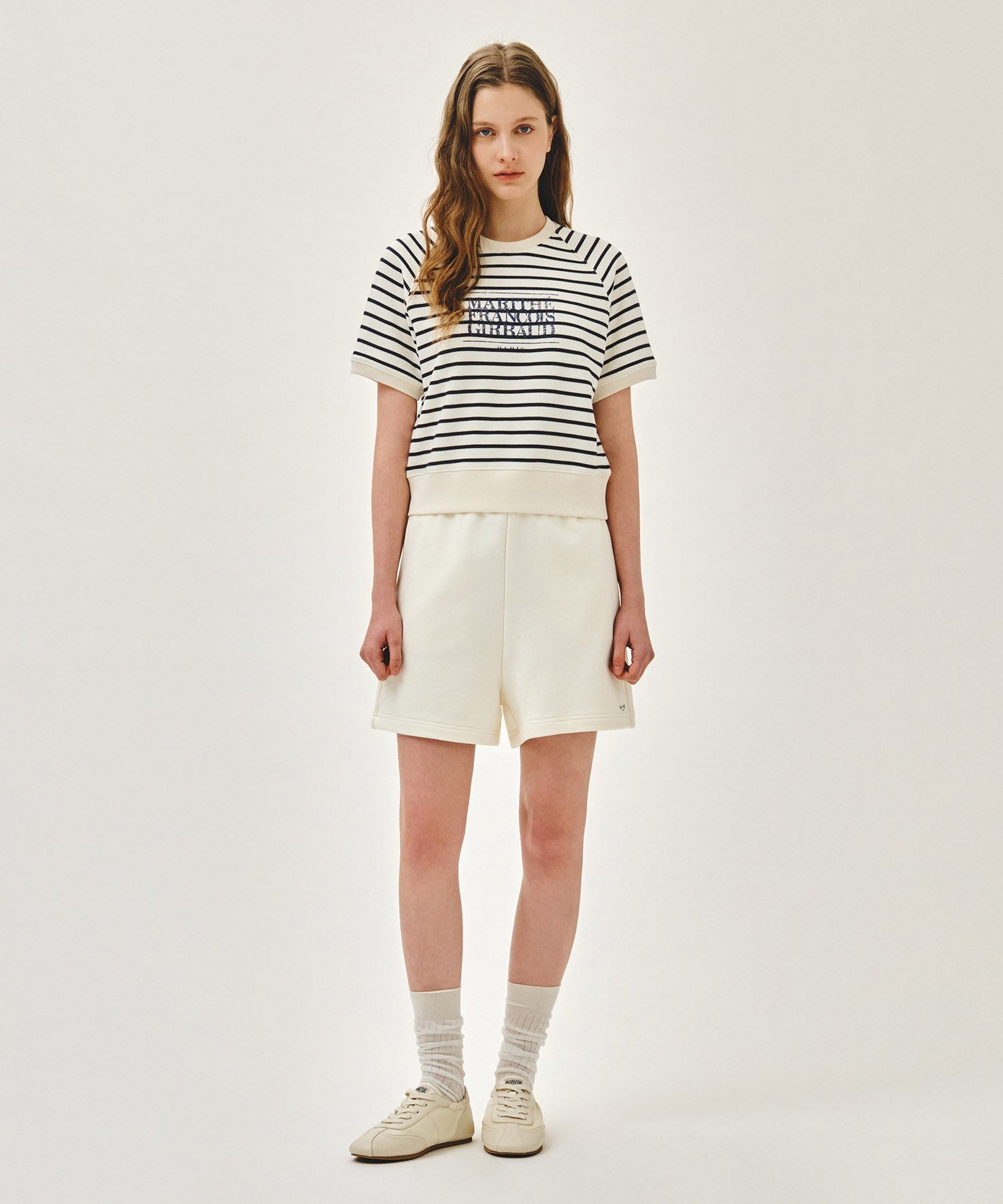 Marithe & Francois Girbaud - Vintage Classic Logo Half Sweatshirt (Ivory) product image 5 | TRAB K-Fashion Australia