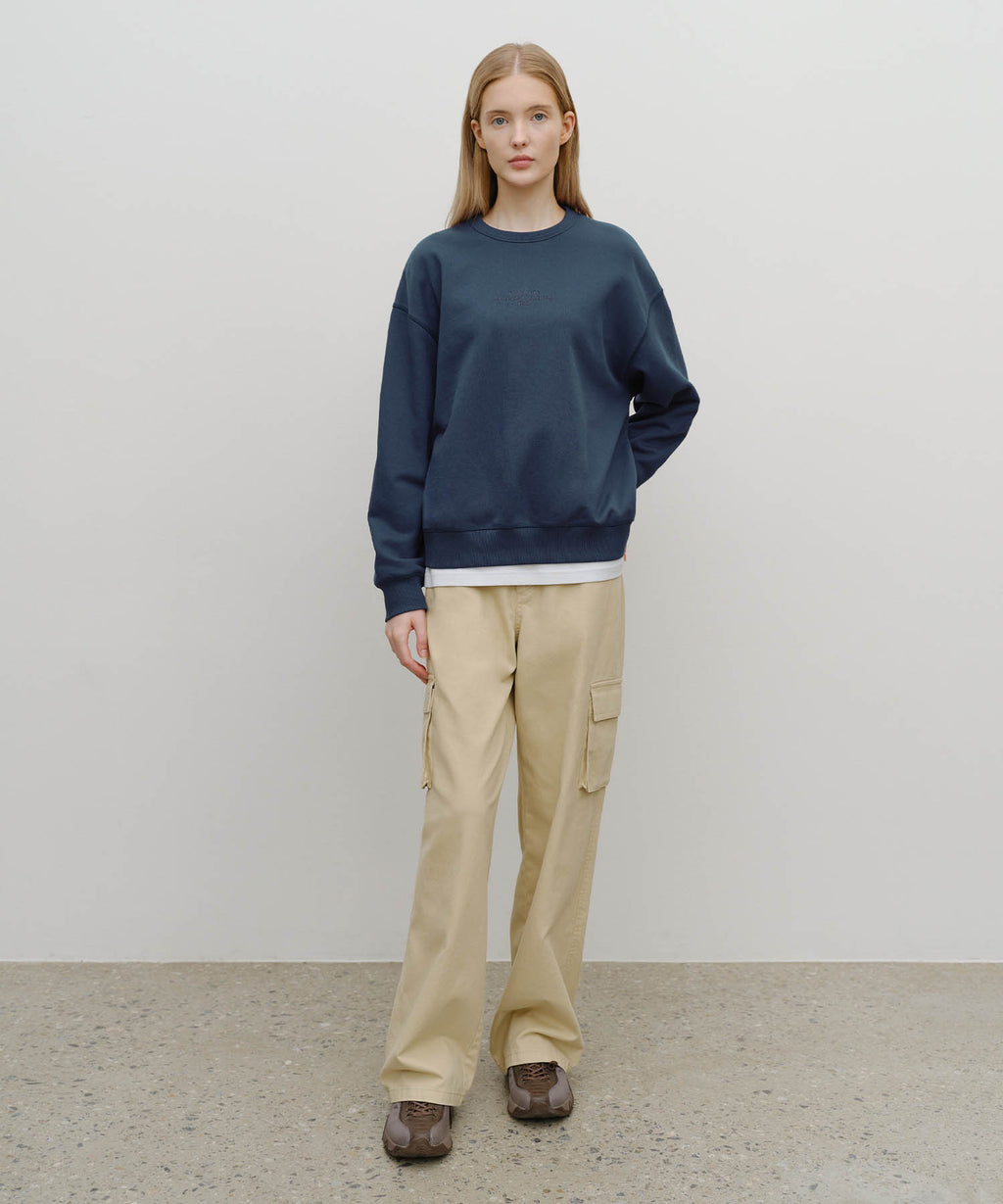 Marithe & Francois Girbaud - Lettering Logo Over Fit Sweatshirt (Blue) product image 5 | TRAB K-Fashion Australia