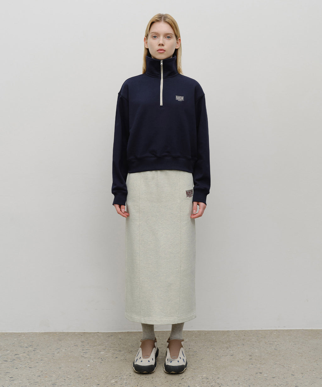 Marithe & Francois Girbaud - Classic Logo Half Zipup Crop Sweatshirt (Navy) product image 5 | TRAB K-Fashion Australia